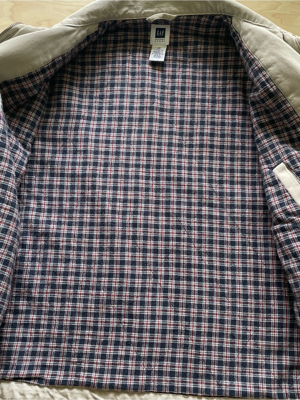 GAP Men's Light Beige Cotton-Blend Harrington Jacket - Picture 3 of 5